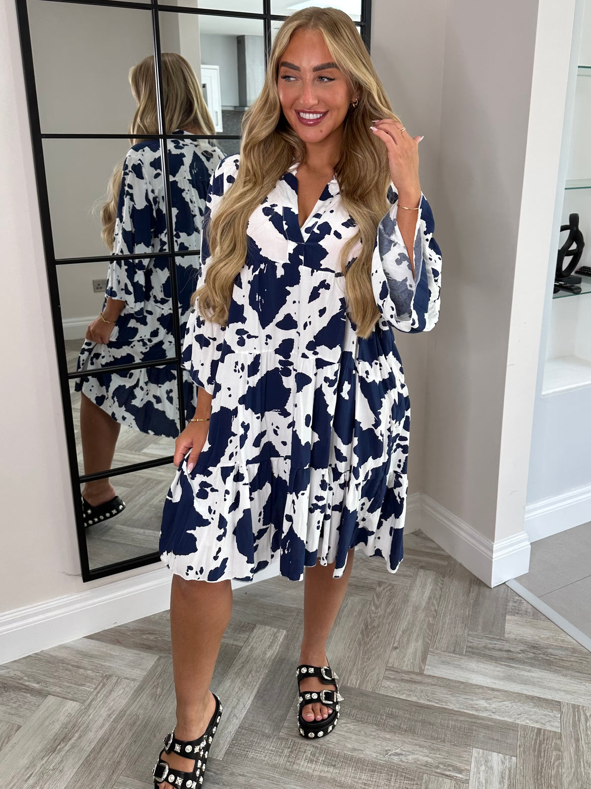 NAVY SaseMOOMOO smock dress