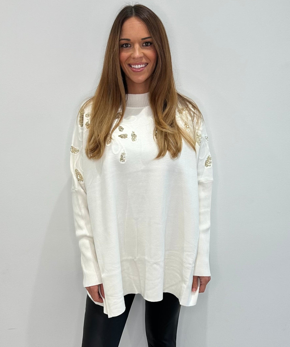 Opulence Embellished Knit Tunic – One Size 8–18