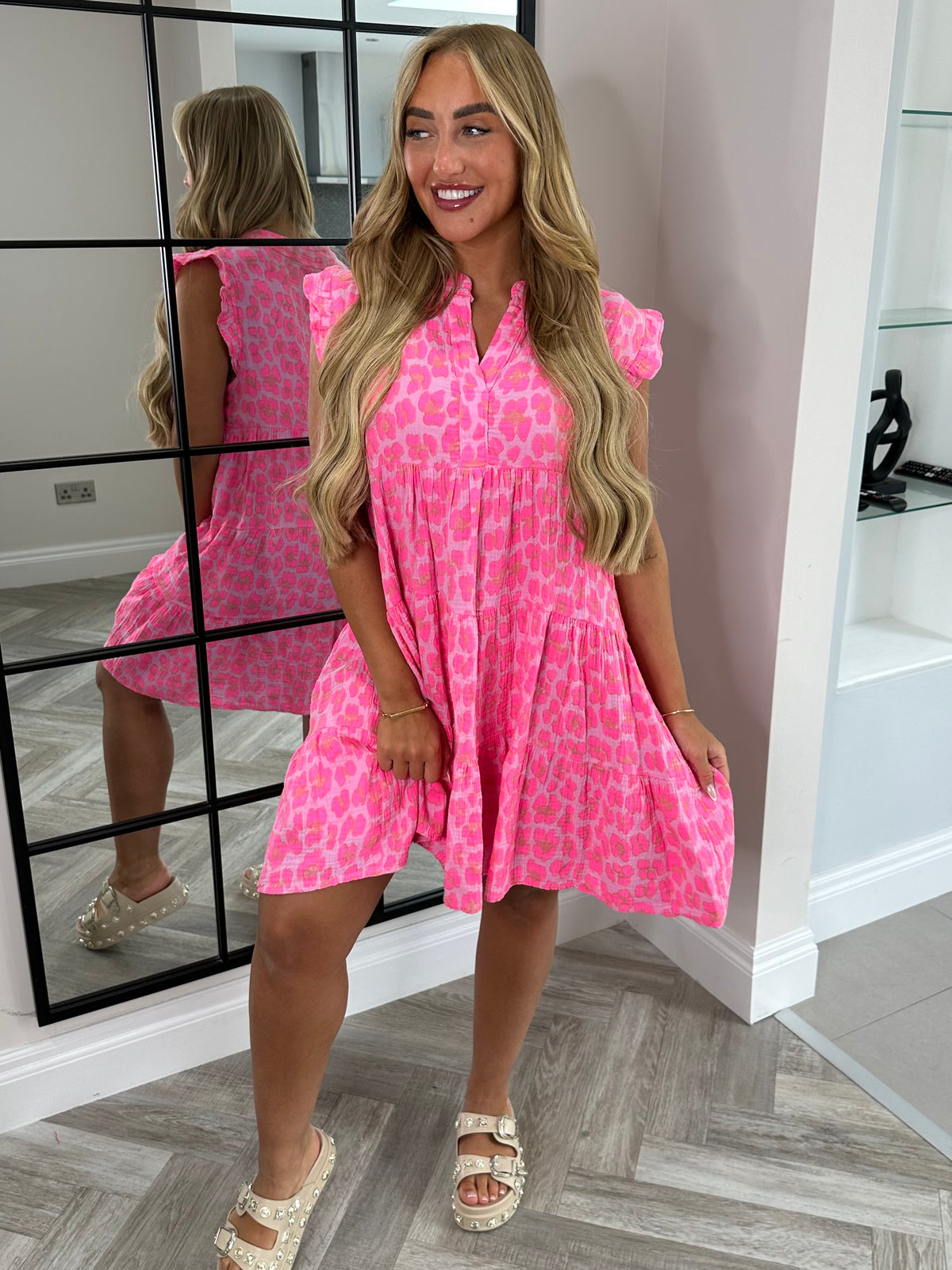 LEOPARD PINK / BEIGE  SasePAIGE dress