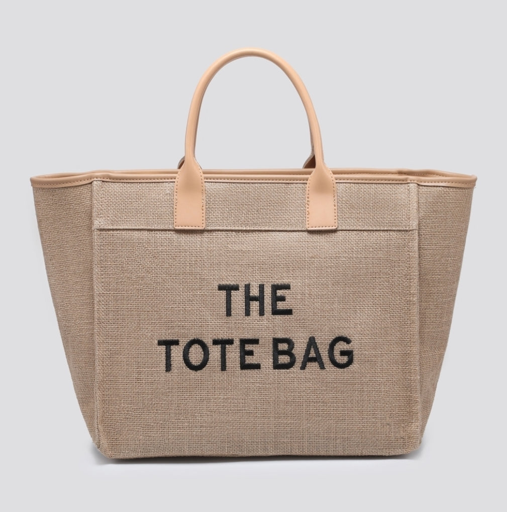Tan summer tote bag