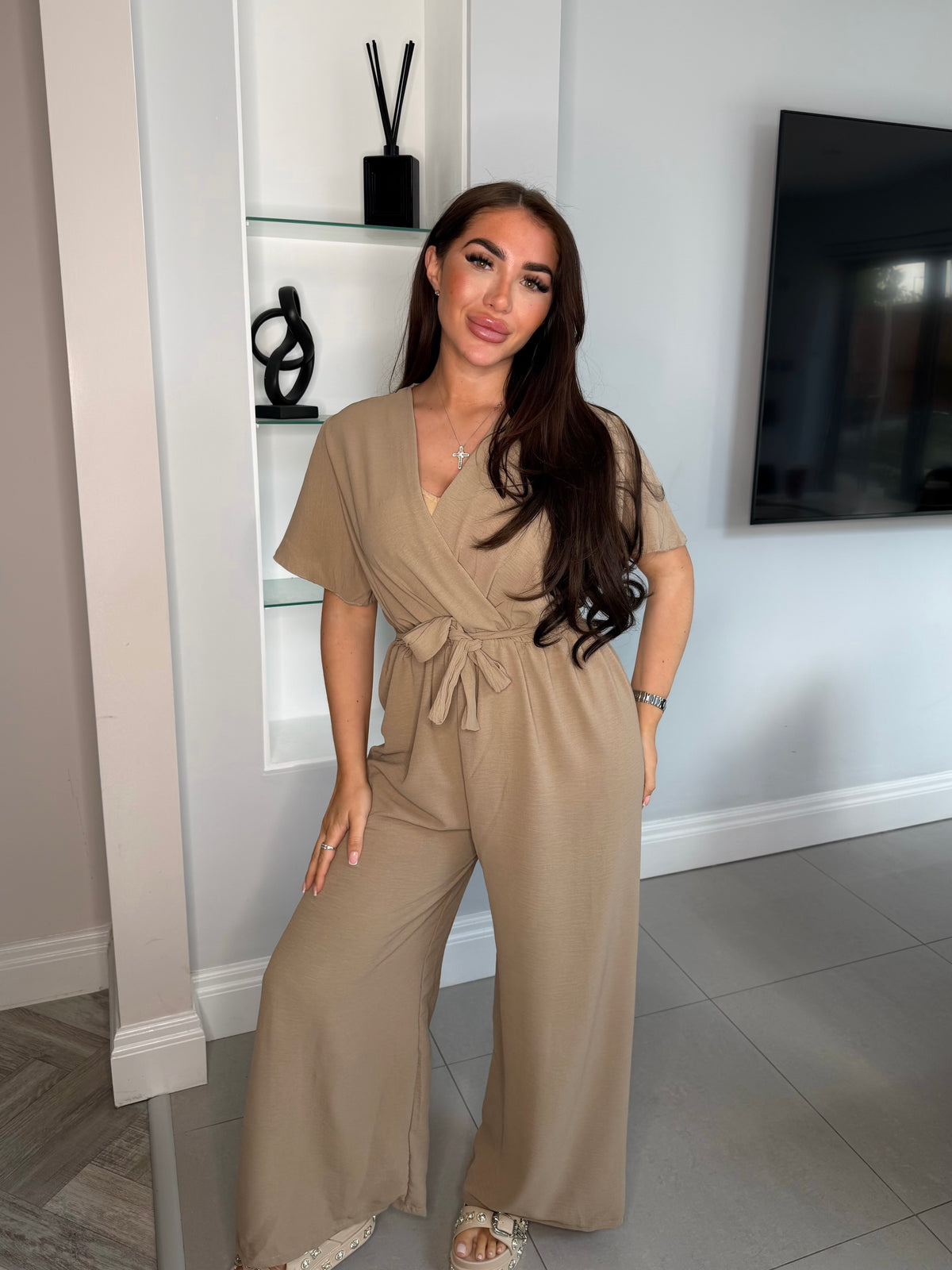 SB:Tia ladies jumpsuit TAN